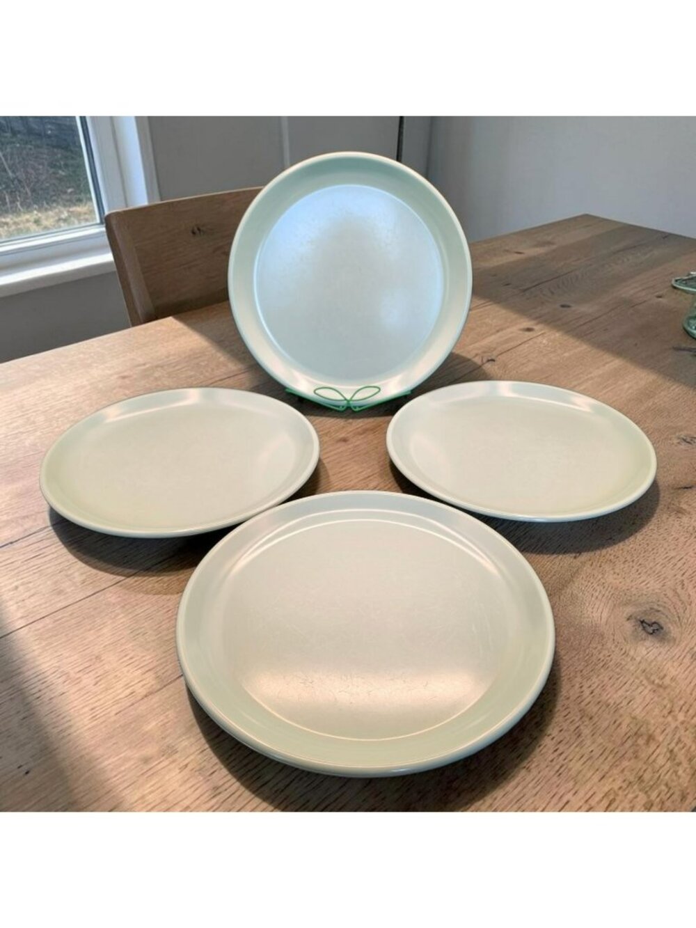 Rubbermaid Blue Plastic Plates Set Of 4 Lightweight Durable 10-Inch Round Dinner